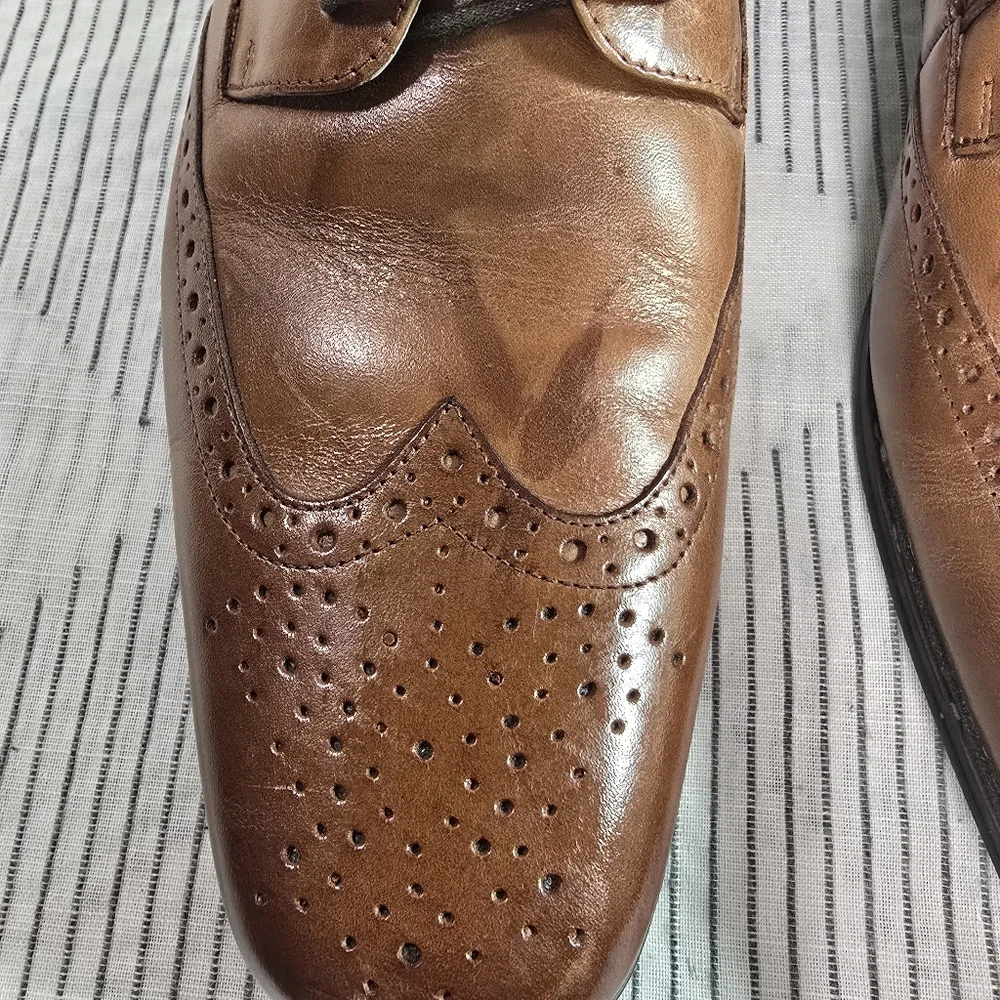 Stacy Adams Men's Size 13M Leather Wingtip Dress Shoes Brown 24738-221
